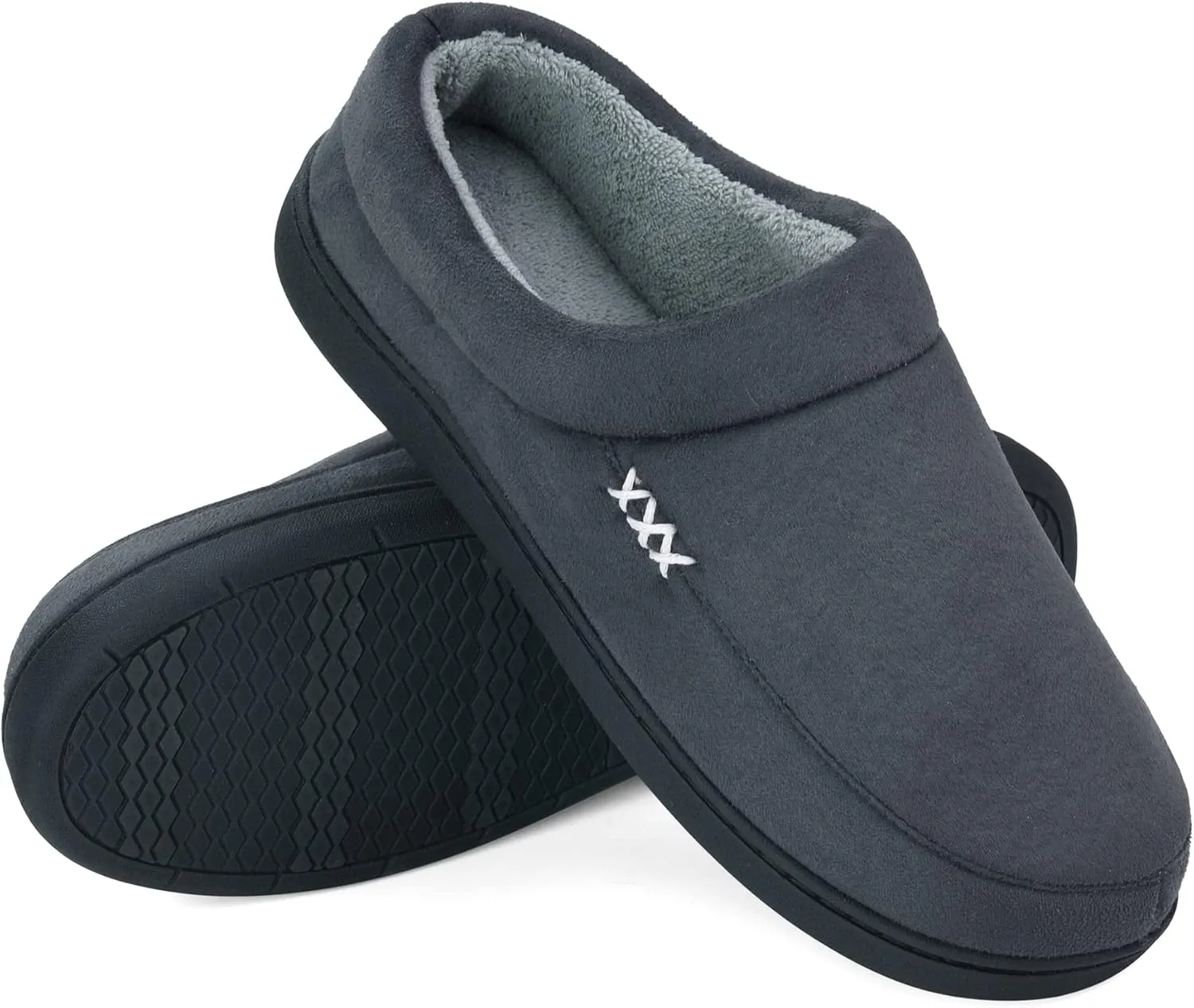 VONAMY Men's Slippers Fuzzy Warm House Shoes Memory Foam Slip On Clog Plush Wool Fleece Indoor Outdoor