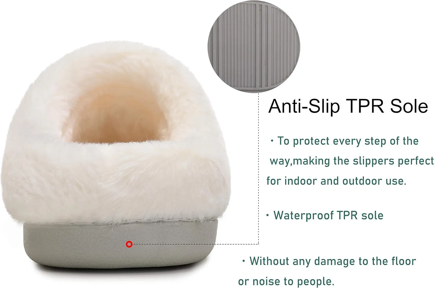 Vonluxe Women's Fuzzy House Slippers Comfy Memory Foam Bedroom Slippers Warm Slip On Light Shoes Outdoor Indoor Faux Fur Lined
