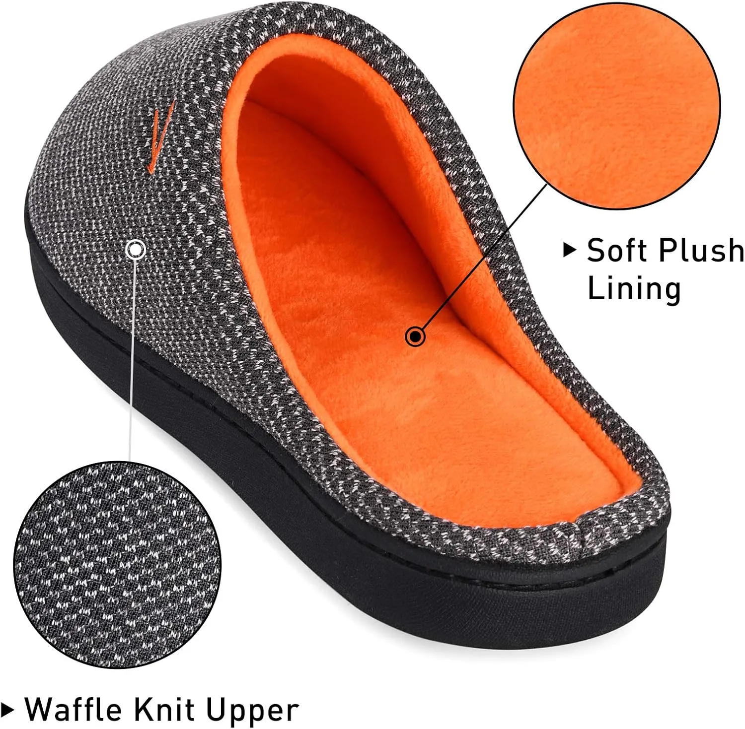 VONMAY Men's Two-Tone Slippers Slip On Memory Foam Comfy House Shoes Lightweight Indoor Outdoor