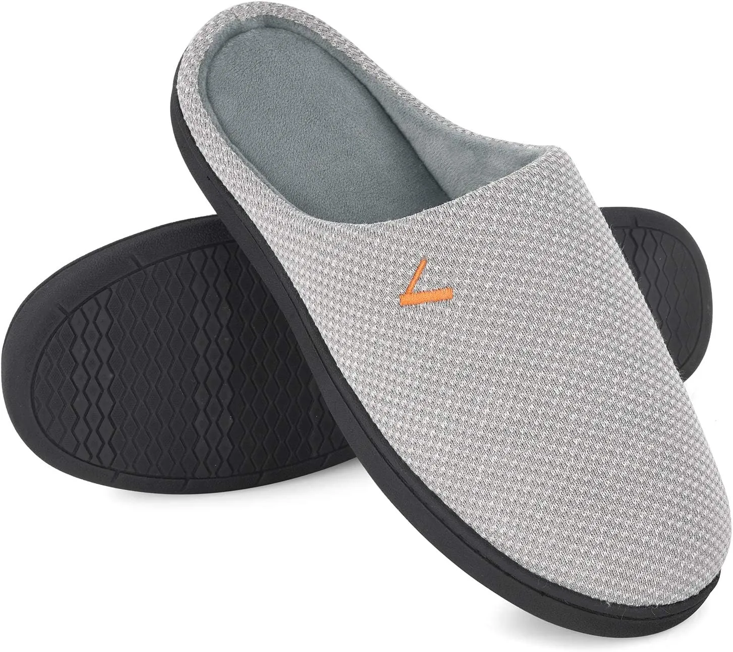 VONMAY Men's Two-Tone Slippers Slip On Memory Foam Comfy House Shoes Lightweight Indoor Outdoor