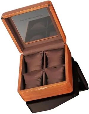 Watch Box, Wooden Watch Storage Box with 4 compartments, Watch Display case with Transparent lid, Jewelry Box, Watch Cases and Boxes for Men and Women