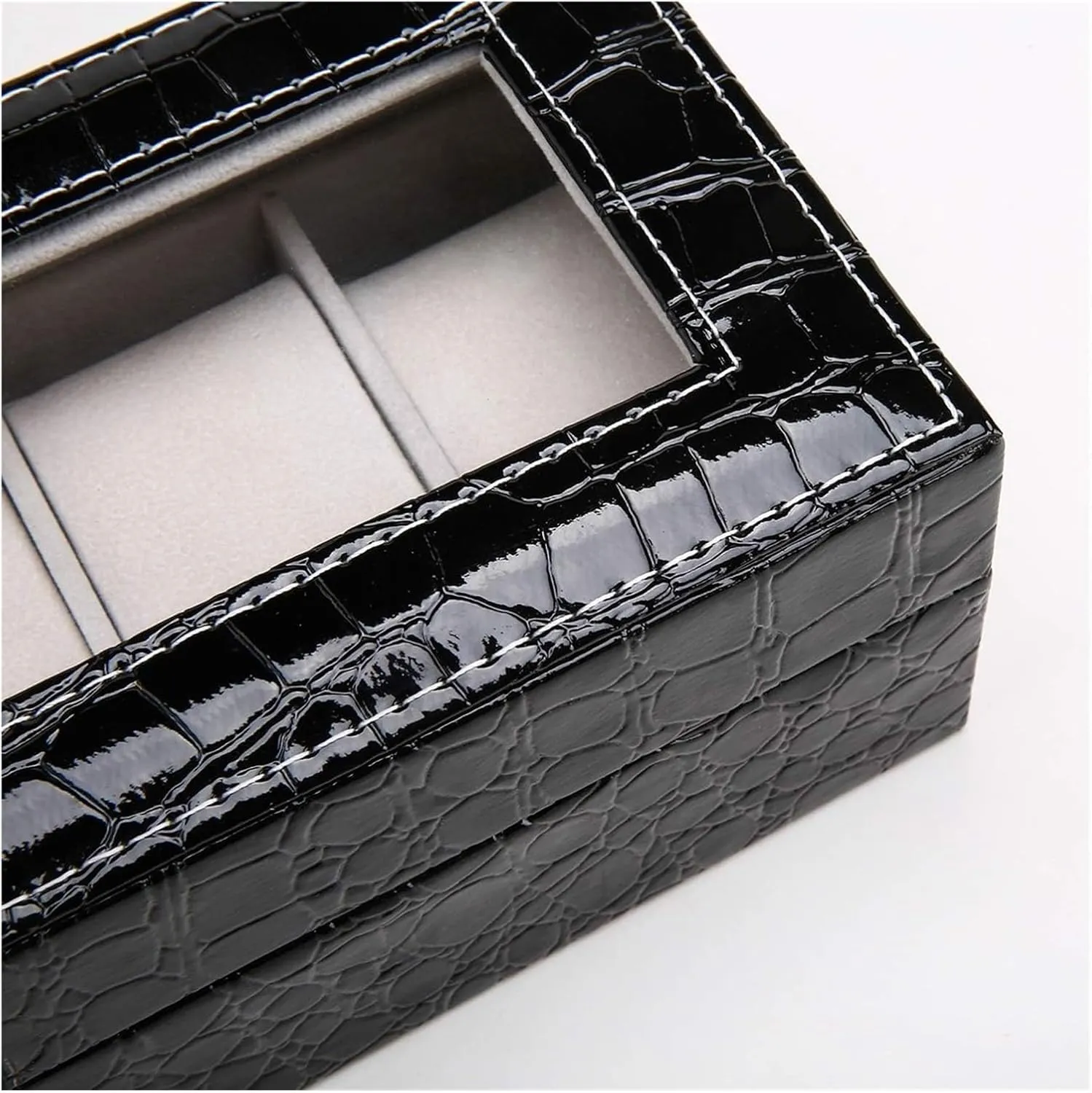 Watch Case,Elegant Large Leather Watch Box Organizer for Men Women with 12 Slots, Transparent top, Portable Watch Holder Mens Watches Case Storage Best for The Husband Friend,