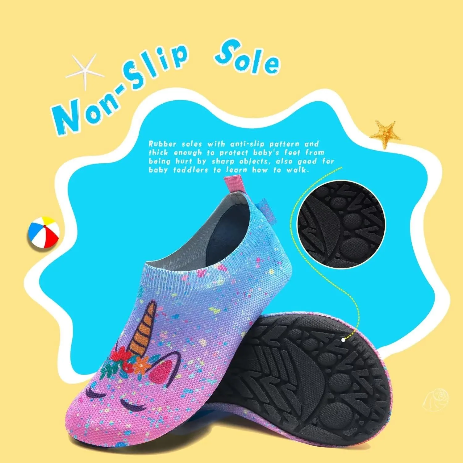 WateLves Kids Water Shoes Toddler Girls Boys Barefoot Non-Slip Quick Dry Aqua Socks for Beach Swim Walking