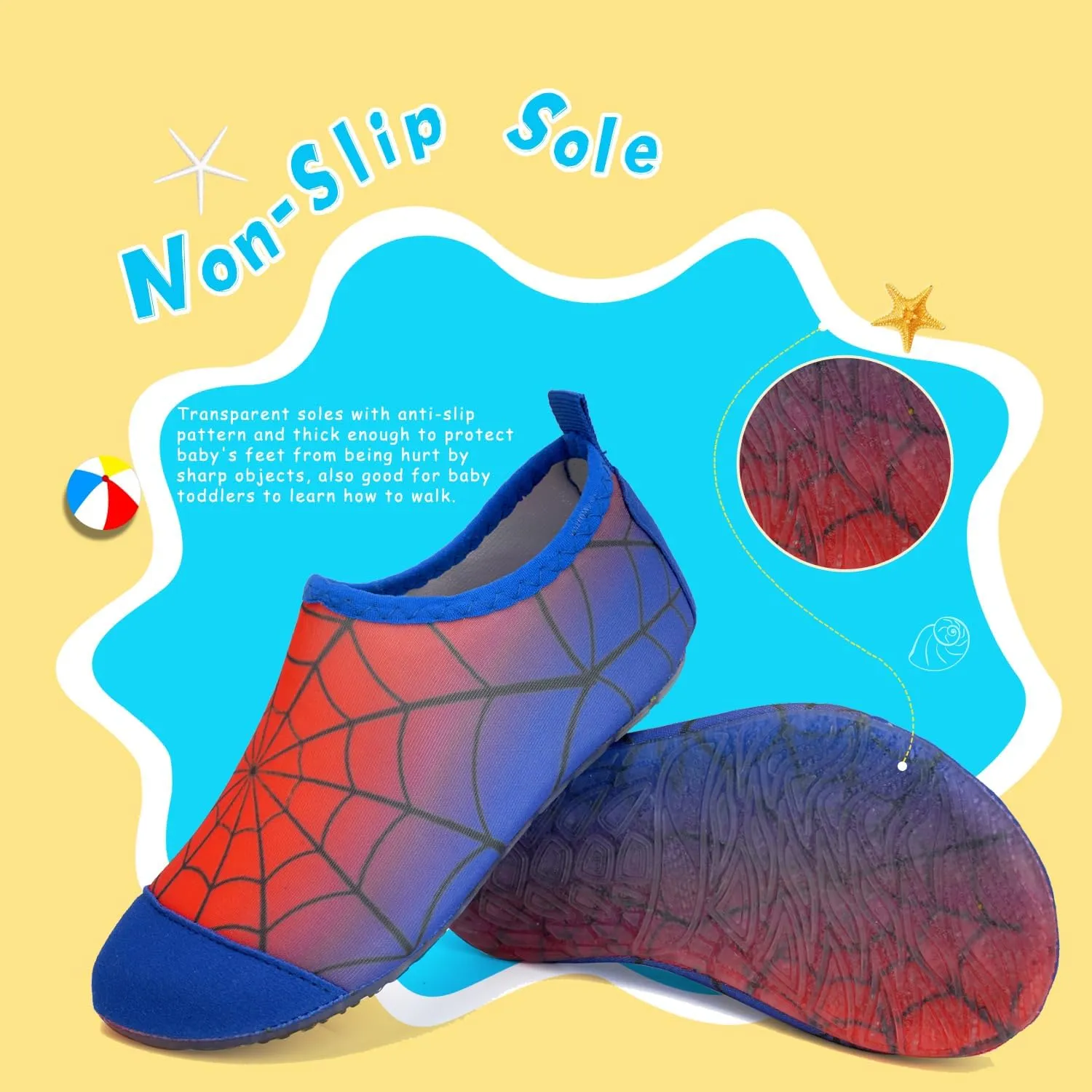 WateLves Kids Water Shoes Toddler Girls Boys Barefoot Non-Slip Quick Dry Aqua Socks for Beach Swim Walking