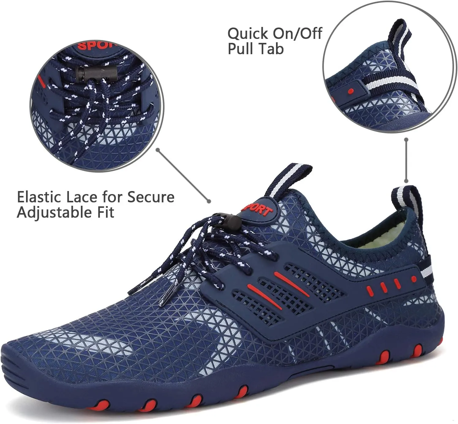 WateLves Water Shoes Mens Womens Beach Swim Shoes Quick-Dry Aqua Socks Pool Shoes for Surf Yoga Water Aerobics