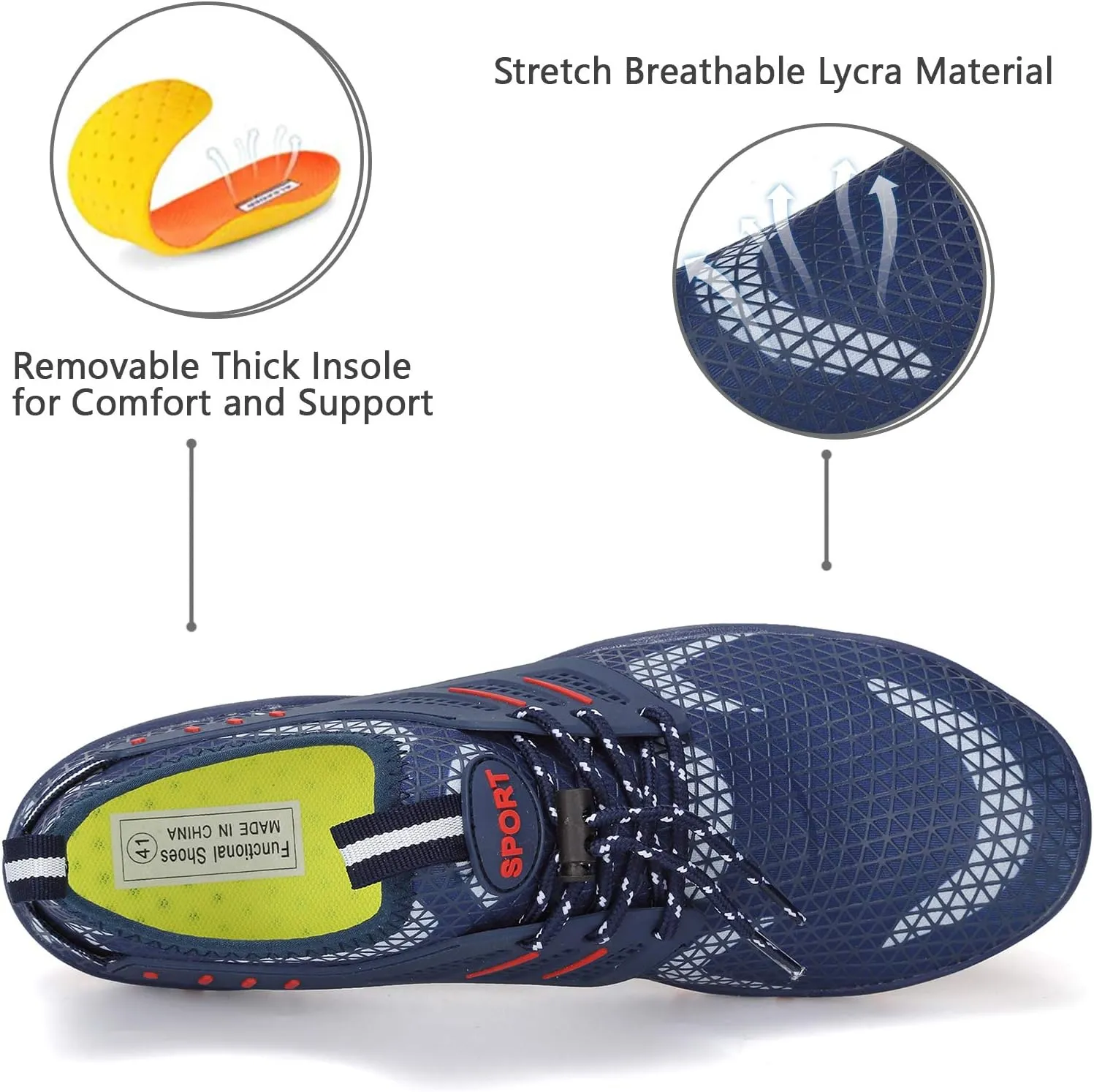 WateLves Water Shoes Mens Womens Beach Swim Shoes Quick-Dry Aqua Socks Pool Shoes for Surf Yoga Water Aerobics
