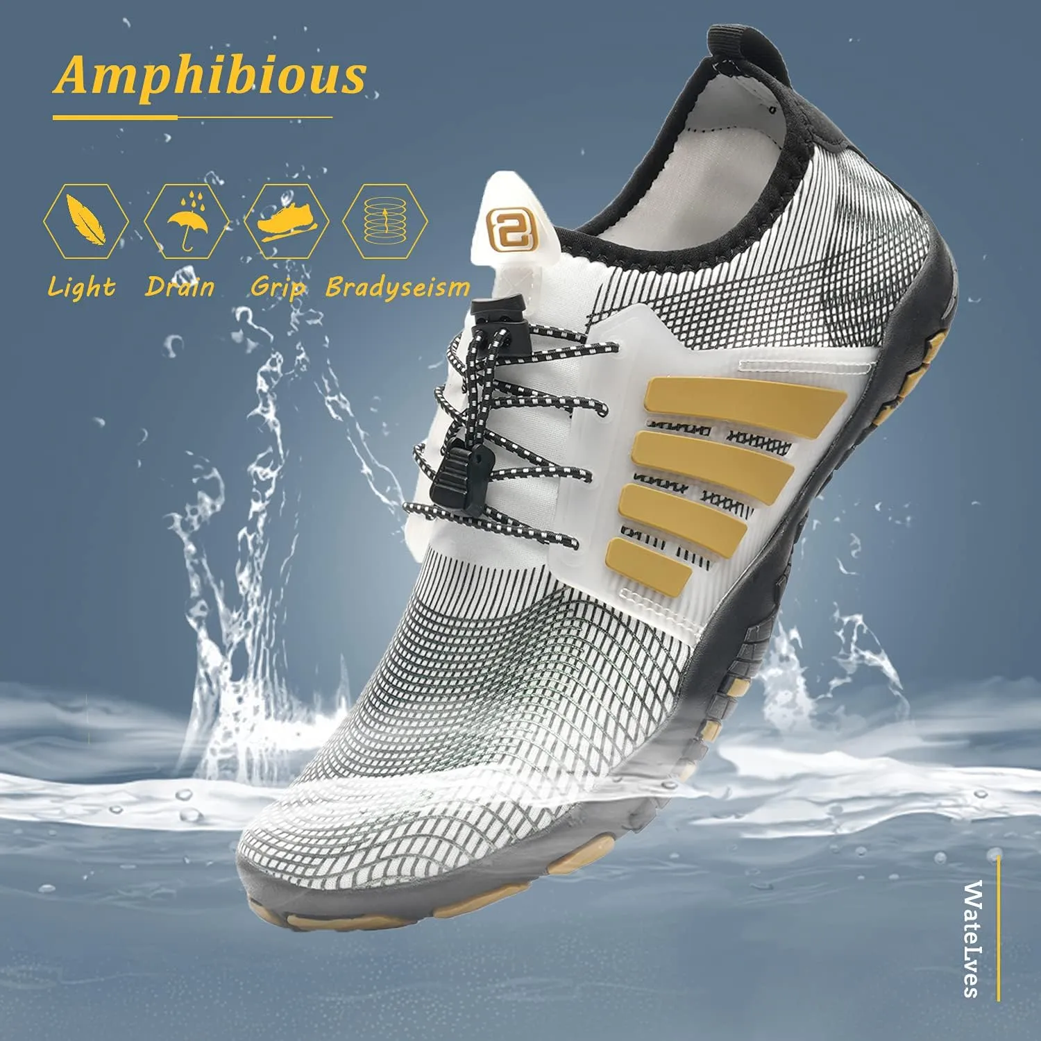 WateLves Water Shoes Mens Womens Beach Swim Shoes Quick-Dry Aqua Socks Pool Shoes for Surf Yoga Water Aerobics