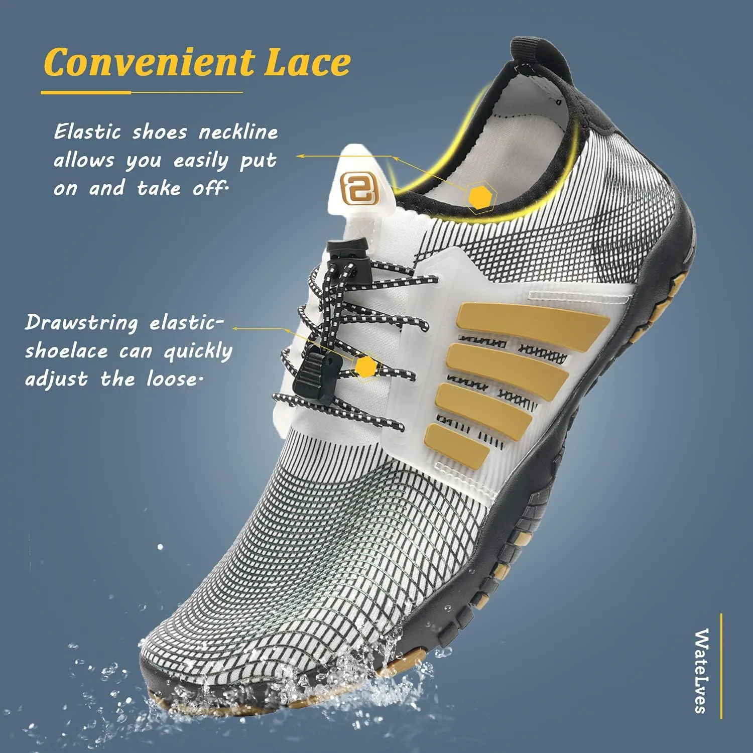 WateLves Water Shoes Mens Womens Beach Swim Shoes Quick-Dry Aqua Socks Pool Shoes for Surf Yoga Water Aerobics