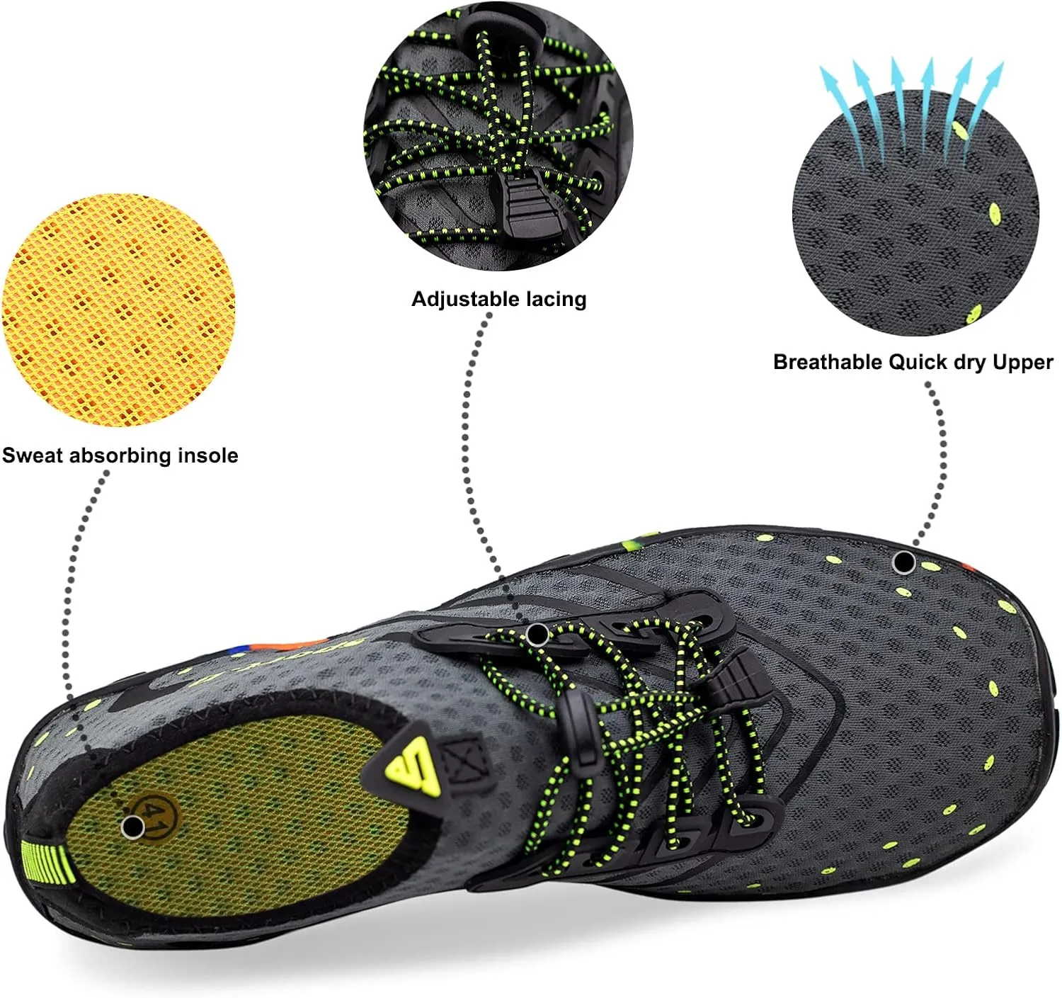 Water Shoes for Men Women Quick-Dry Barefoot Aqua Sock Outdoor Athletic Sport Shoes