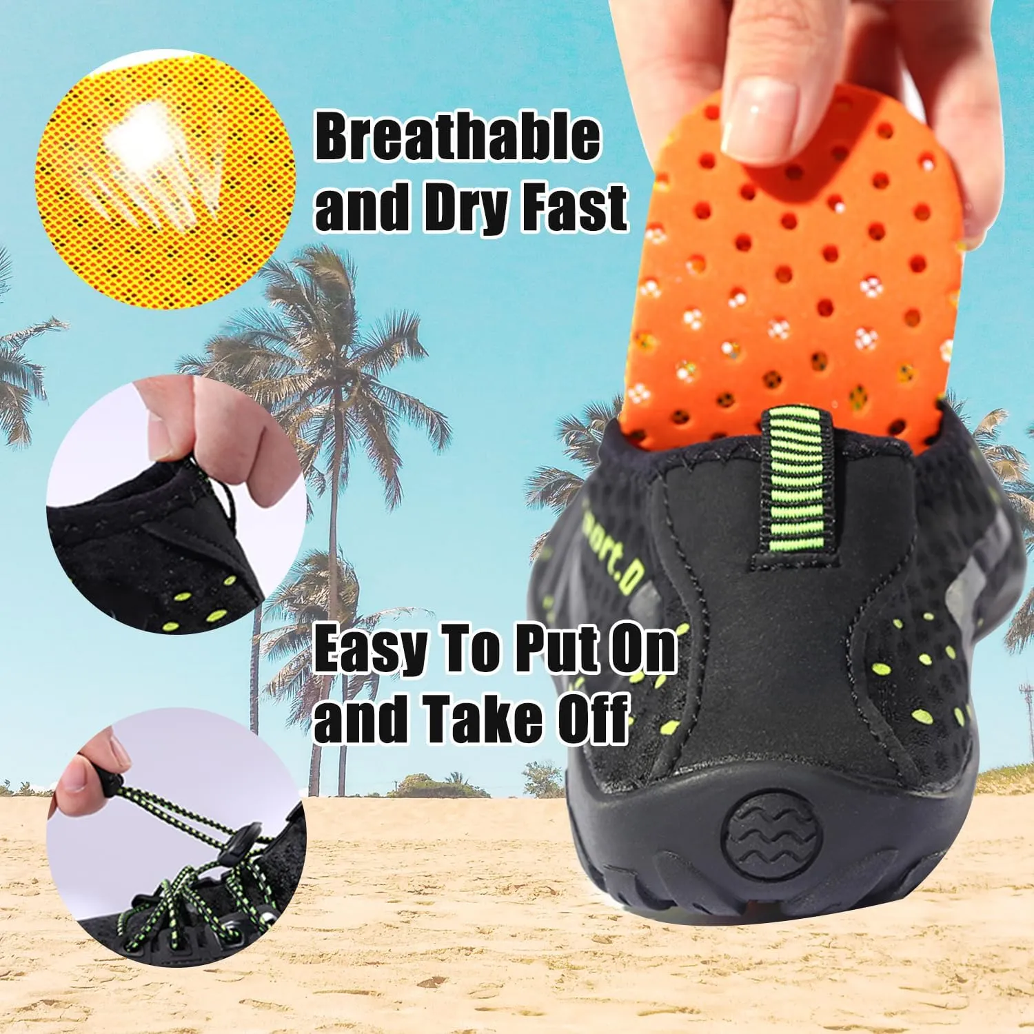 Water Shoes for Women Men, Quick Dry Barefoot Aqua Shoes Beach Swim Sports Outdoor Hiking Diving Surf