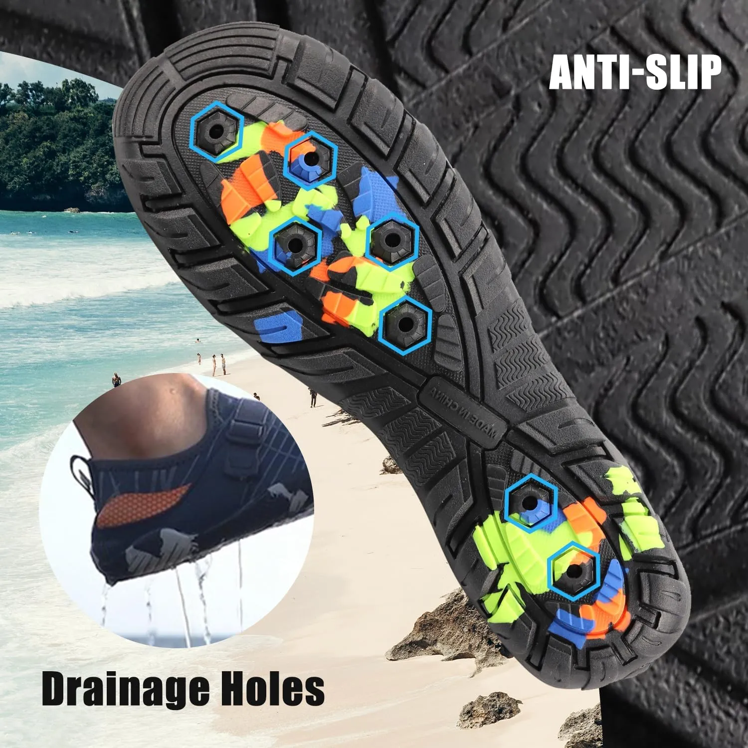 Water Shoes for Women Men, Quick Dry Barefoot Aqua Shoes Beach Swim Sports Outdoor Hiking Diving Surf