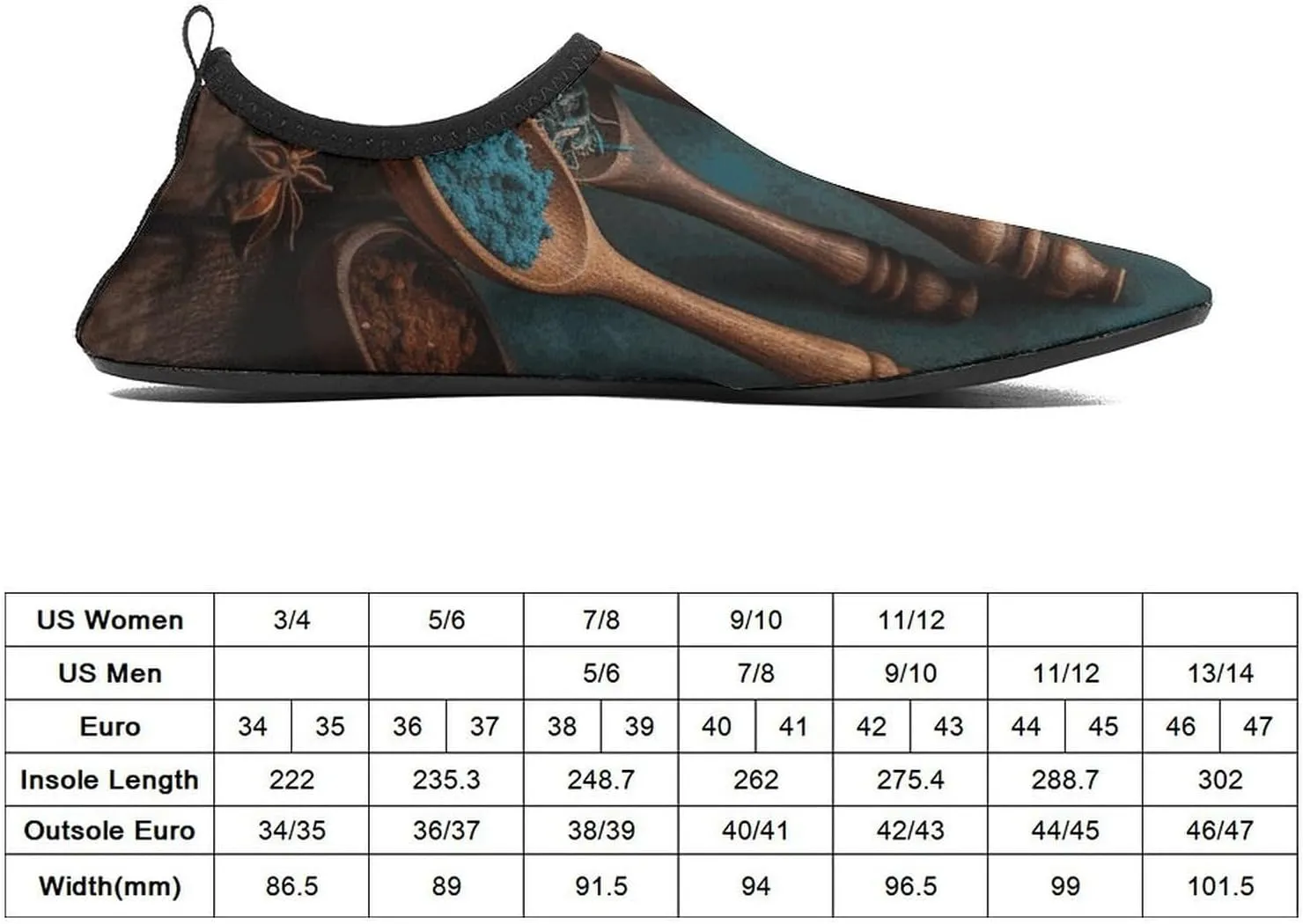 Water Shoes for Women Men Swim Beach Shoes Quick Dry Barefoot Aqua Shoes Spices on Wooden Spoon Sport Shoes Hiking Shoes