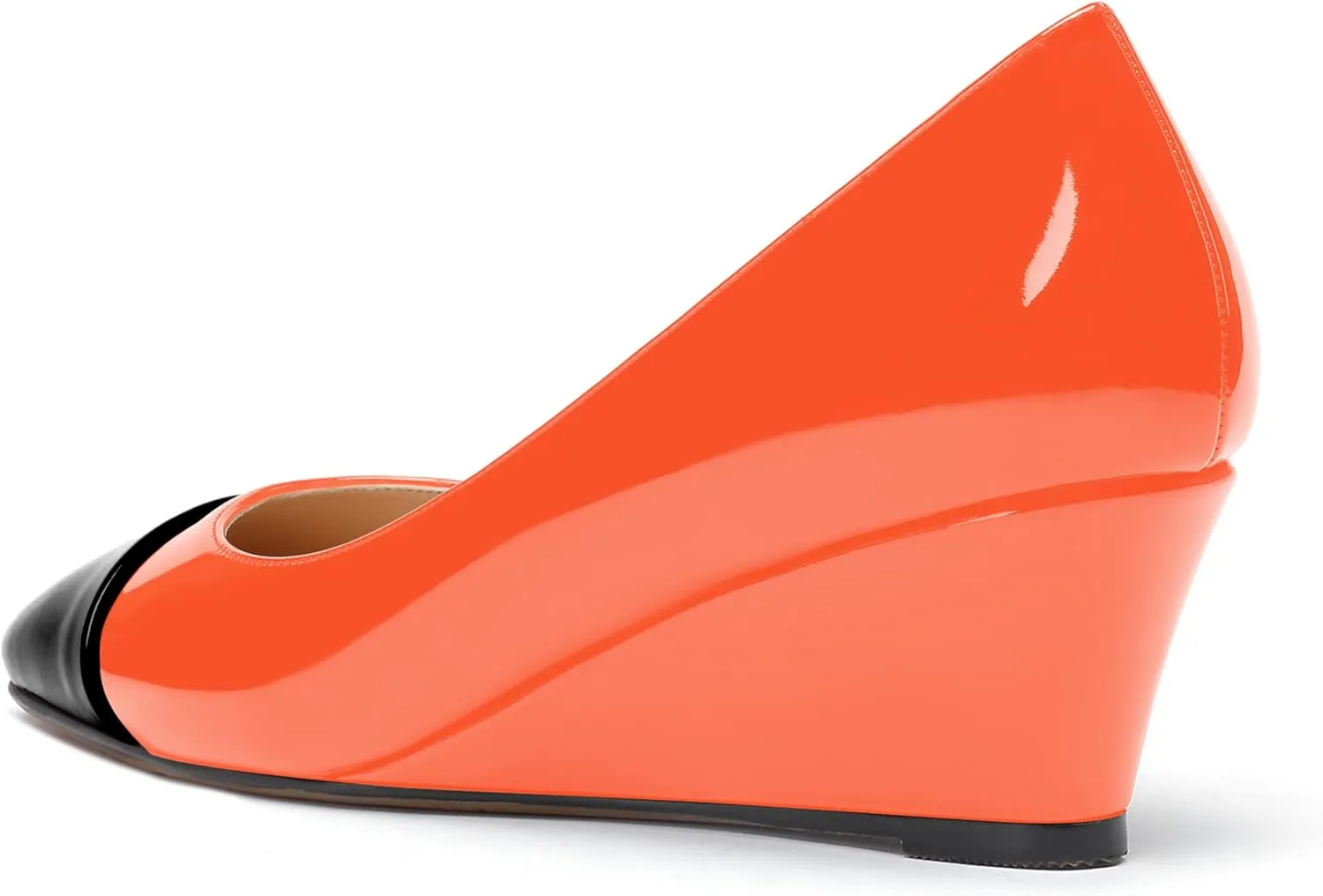 WAYDERNS Women's Matte Square Toe Slip On Solid Wedge Low Heel Pumps Office Work Dress Shoes 2 Inch