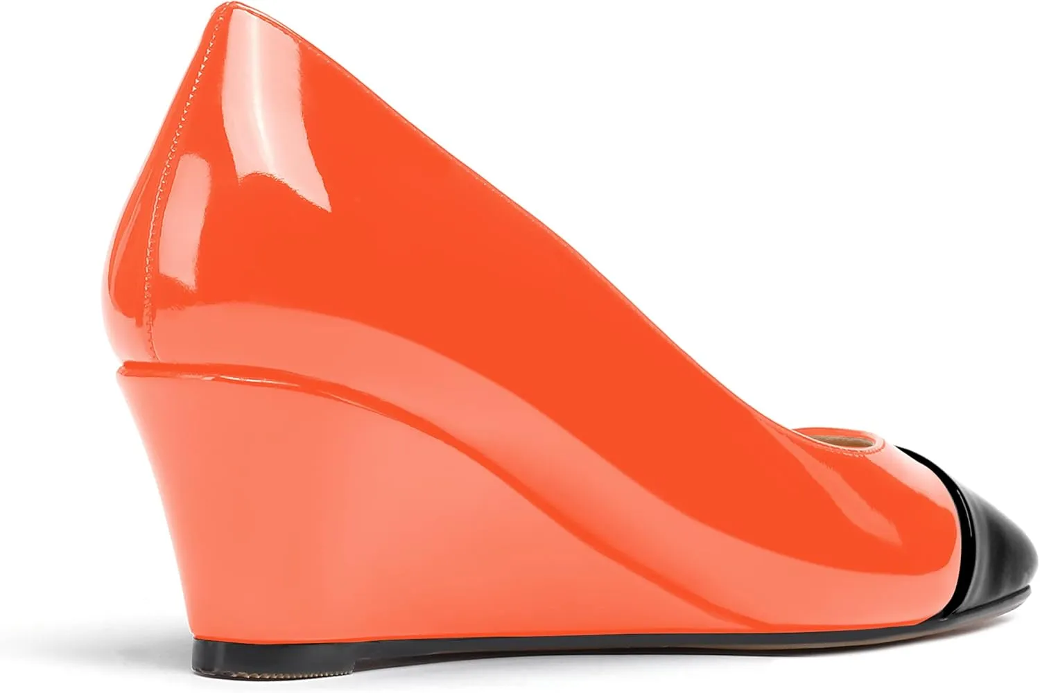 WAYDERNS Women's Matte Square Toe Slip On Solid Wedge Low Heel Pumps Office Work Dress Shoes 2 Inch