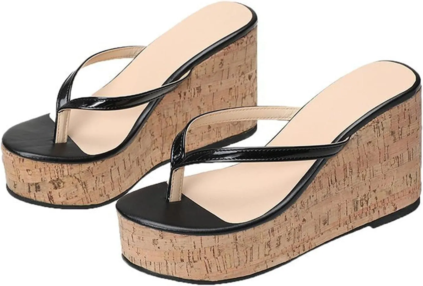 Wedge Sandals Womens Espadrille Summer Platform T-Strap Peep Toe Roman Flip Flop Bohemian Beach Open Toe Slingback Ladies Comfort Wide Fit Walking Shoes
