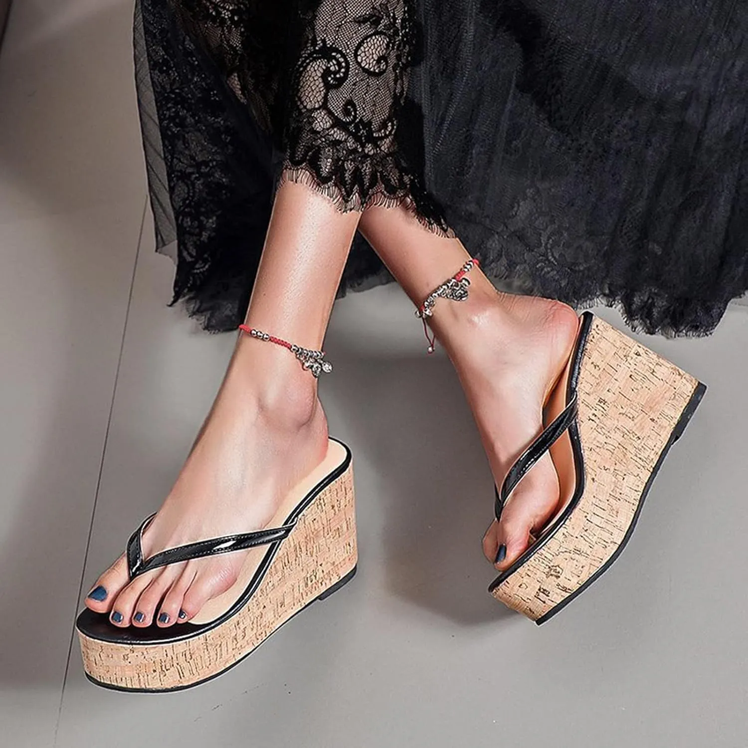 Wedge Sandals Womens Espadrille Summer Platform T-Strap Peep Toe Roman Flip Flop Bohemian Beach Open Toe Slingback Ladies Comfort Wide Fit Walking Shoes