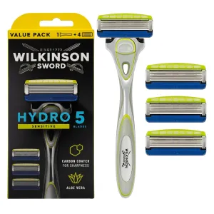 WILKINSON SWORD - Hydro 5 Skin Protection for Men | Sensitive | Razor Handle   4 Blade Refills