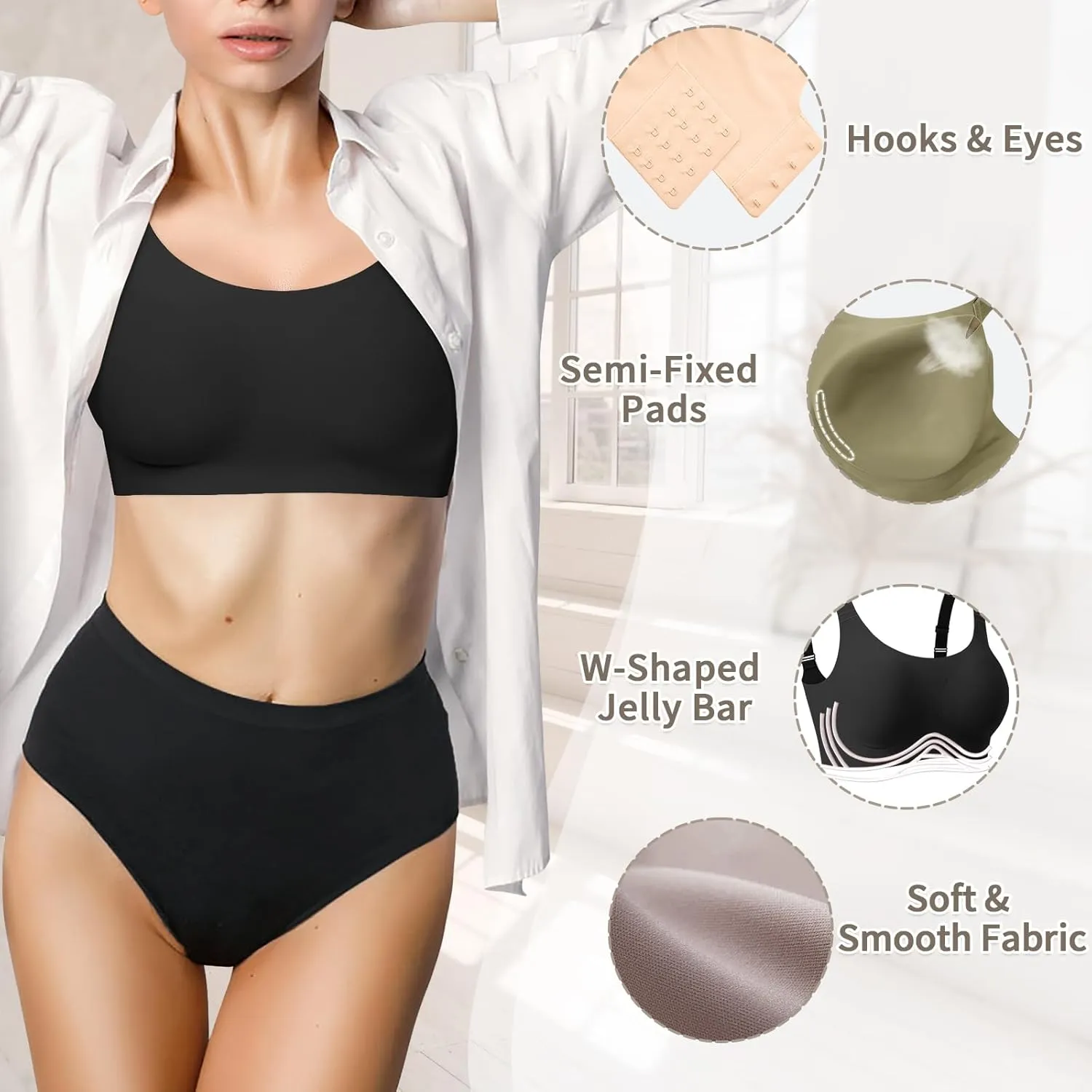 Wireless Bras Women No Underwire Comfortable Bra