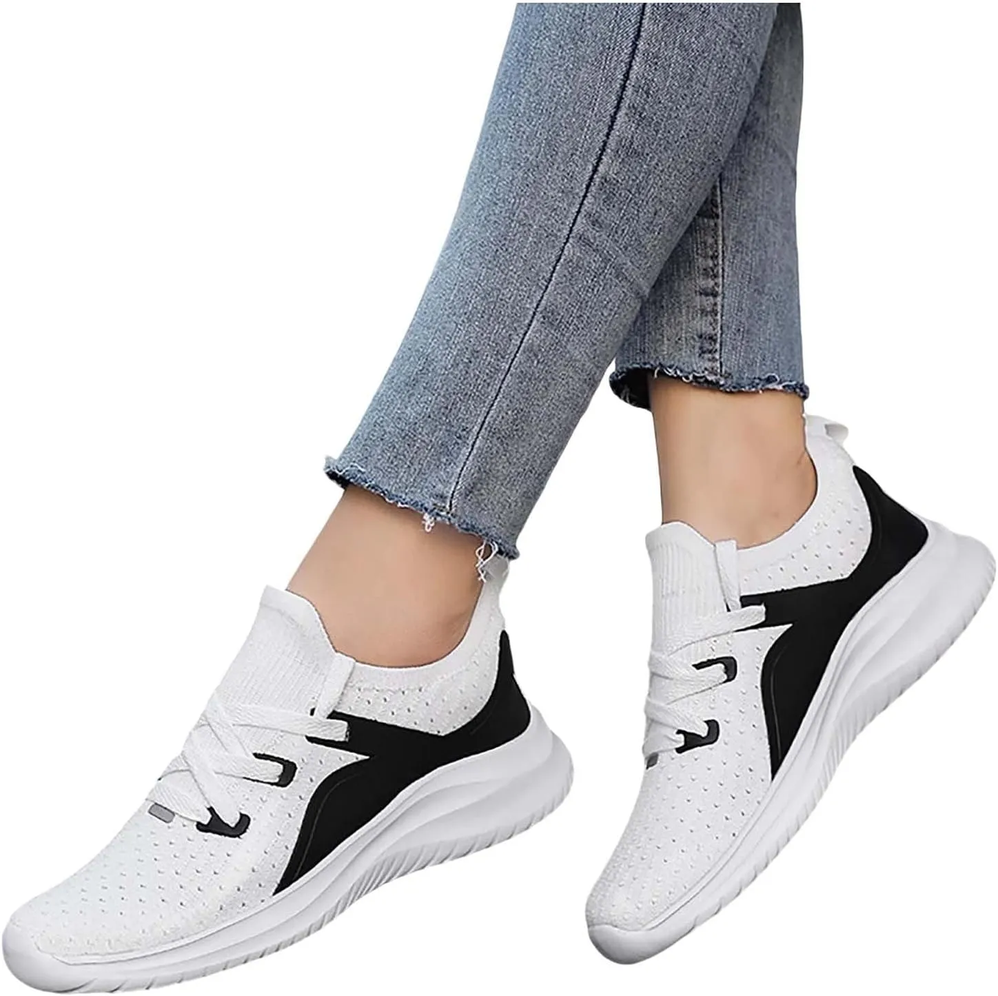 Women Gym Shoes Breathable Mesh Soft Platform Slip On Sneakers Summer Casual Comfortable Non Slip Running Sport Shoes