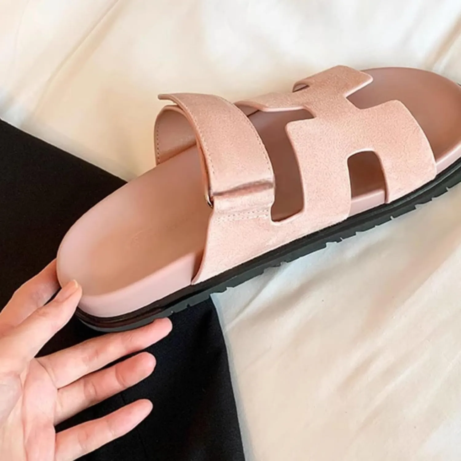 Women Sandals Summer Flat Sandal Comfy Adjustable Strap Sandals Fashion Mules Slip On Casual Sandals for Women