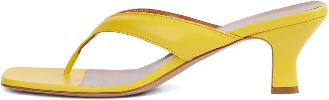Women Stylish Comfy Low Heel Slip on Flip Flops Open Split Toe Slide Sandals Summer Holiday Seaside Travel Casual Mules Size 4-16 US