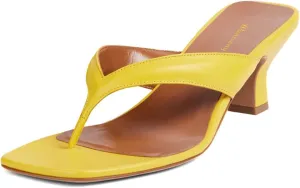 Women Stylish Comfy Low Heel Slip on Flip Flops Open Split Toe Slide Sandals Summer Holiday Seaside Travel Casual Mules Size 4-16 US
