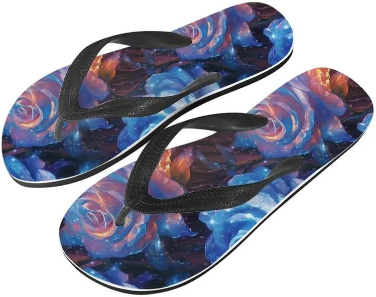Women Tie-Dye Flip Flop Sandal, Hawaii Graffiti Soft Comfort Fit Slippers for Summer Unisex Outdoor Shower Slippers