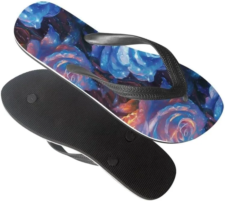 Women Tie-Dye Flip Flop Sandal, Hawaii Graffiti Soft Comfort Fit Slippers for Summer Unisex Outdoor Shower Slippers