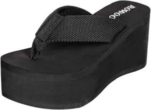 Women Wedge Sandals Platform Webbing Flip Flops