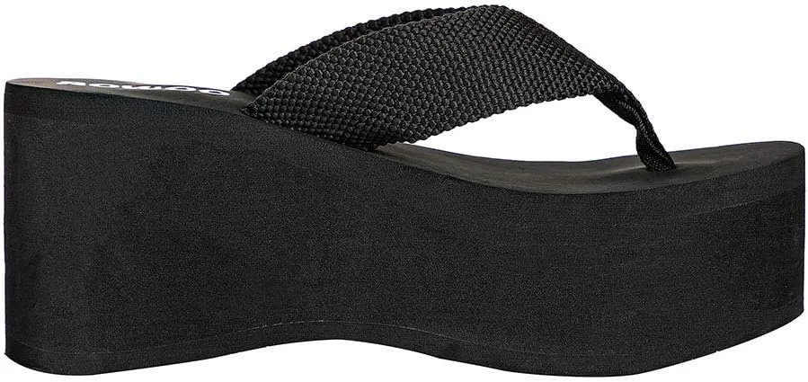 Women Wedge Sandals Platform Webbing Flip Flops