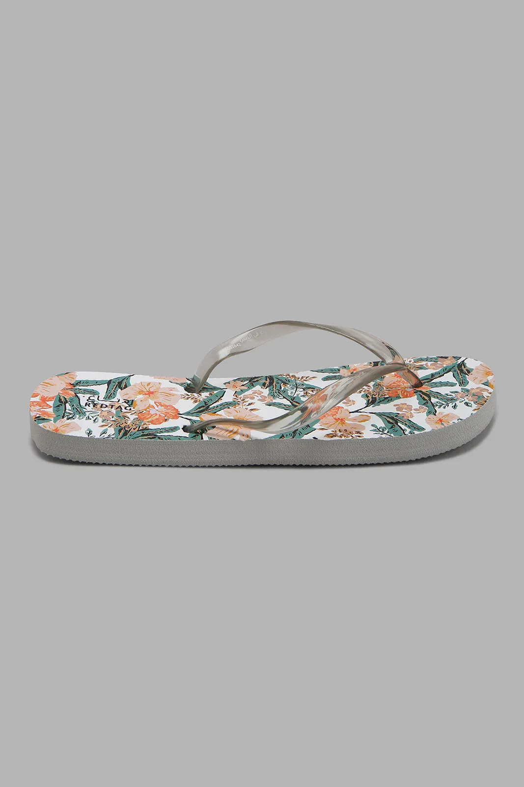Women White Floral Flip Flop