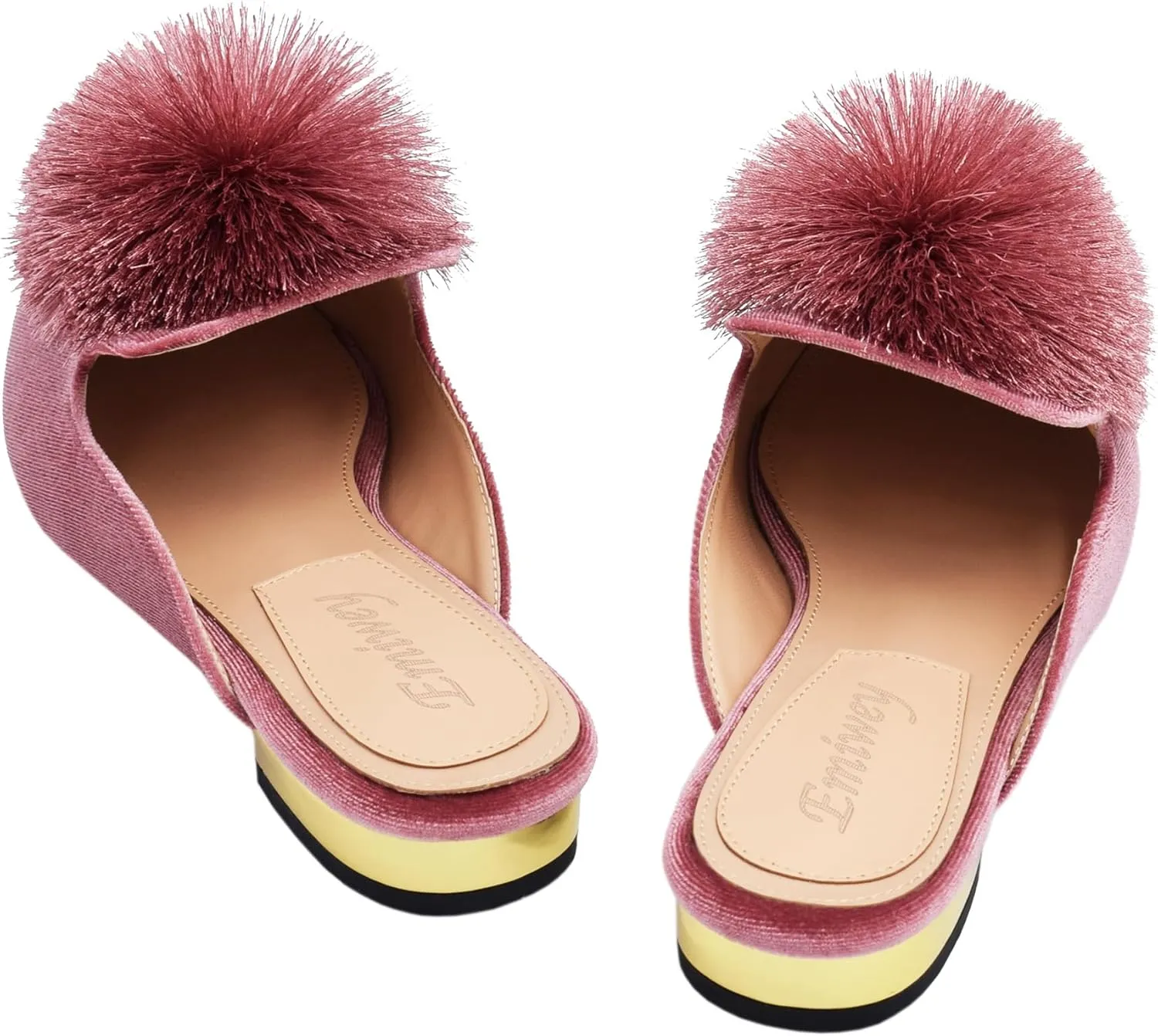 Women's Backless Comfort Slip On Loafers Flats Cute Pom Pom Mule Slippers Casual Shoes