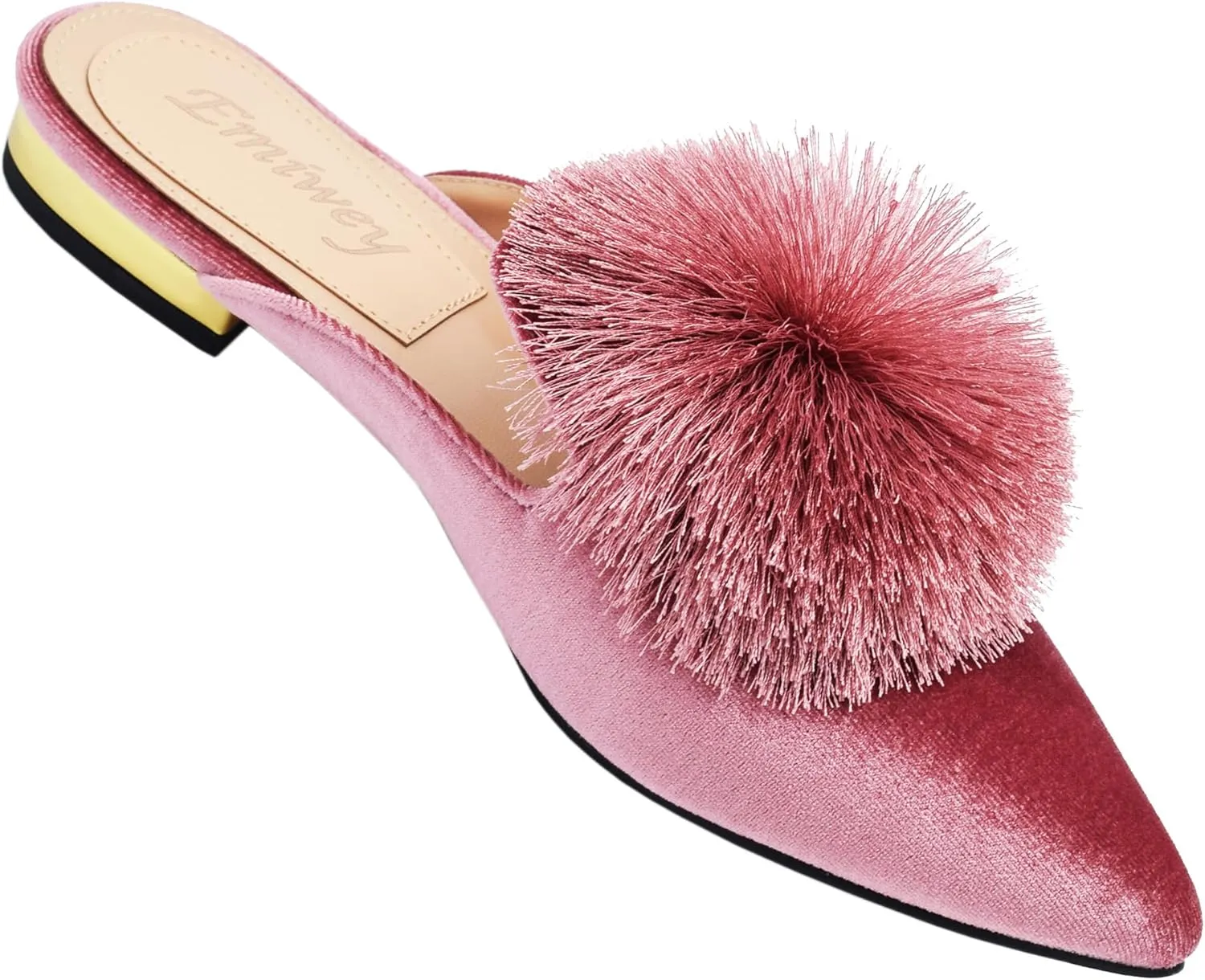 Women's Backless Comfort Slip On Loafers Flats Cute Pom Pom Mule Slippers Casual Shoes
