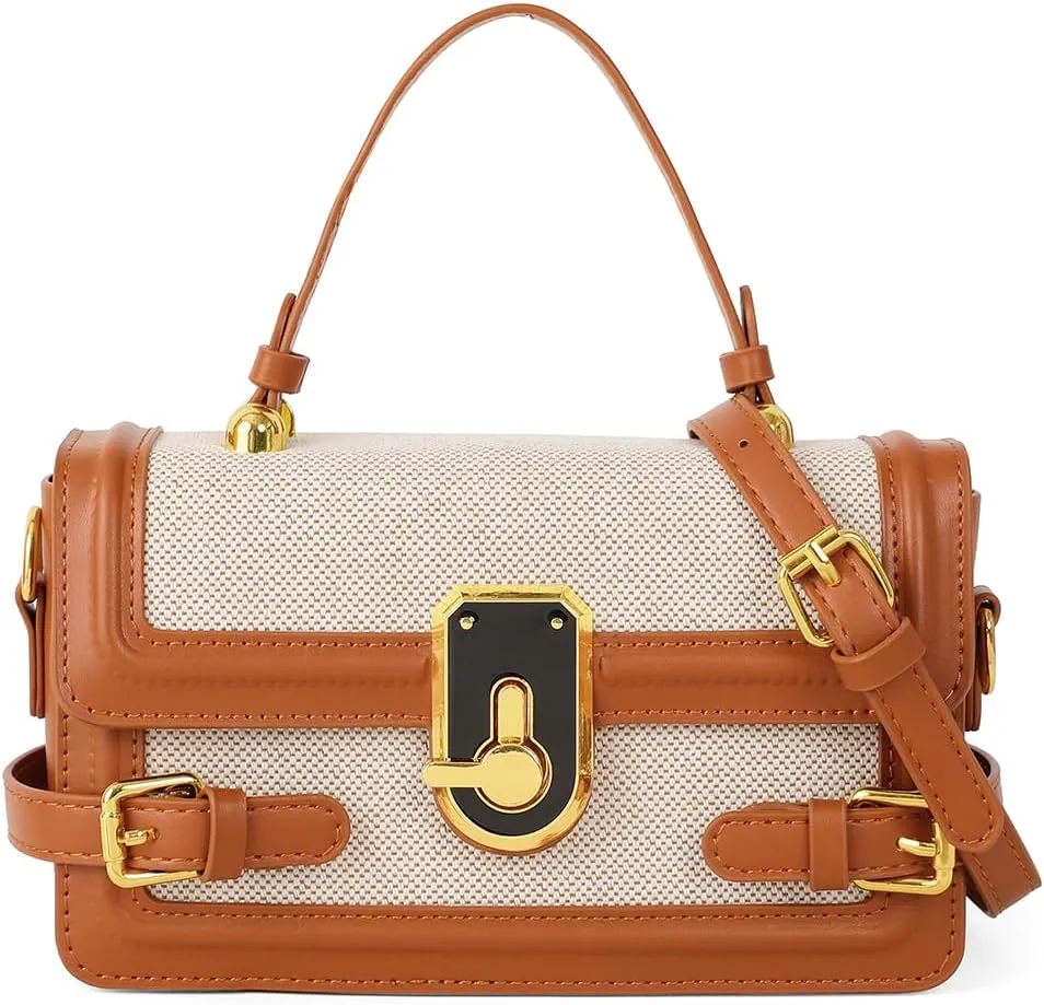 Womens Chic Crossbody Shoulder Bags Small Totes PU Leather Evening Clutch Purse Splicing Handbag Elegant Satchel