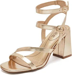Women's Chunky Heeled Sandals - Square Open Toe Ankle Strappy Dressy Pump Heels Wedding Party Shoes for Women.