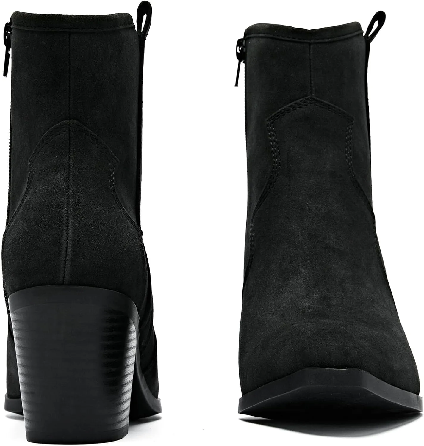 Women's Cowboy Ankle Boots Western Cowgirl Chunky Heeled Booties Classic Casual Comfortable Low Mid Heel Short Boots for Women.