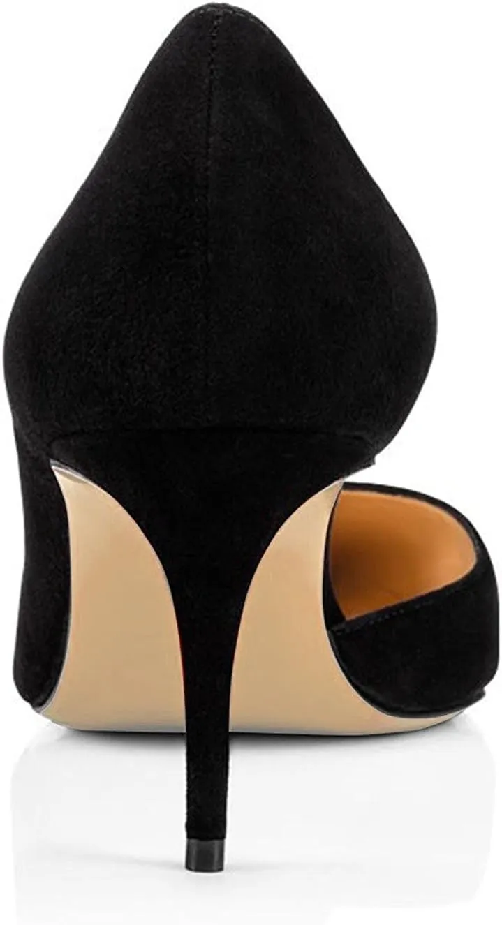 Women's D'Orsay Pumps Stiletto High Heel Shoes Slip On Sexy Pointed Toe Dress Pumps Shoes