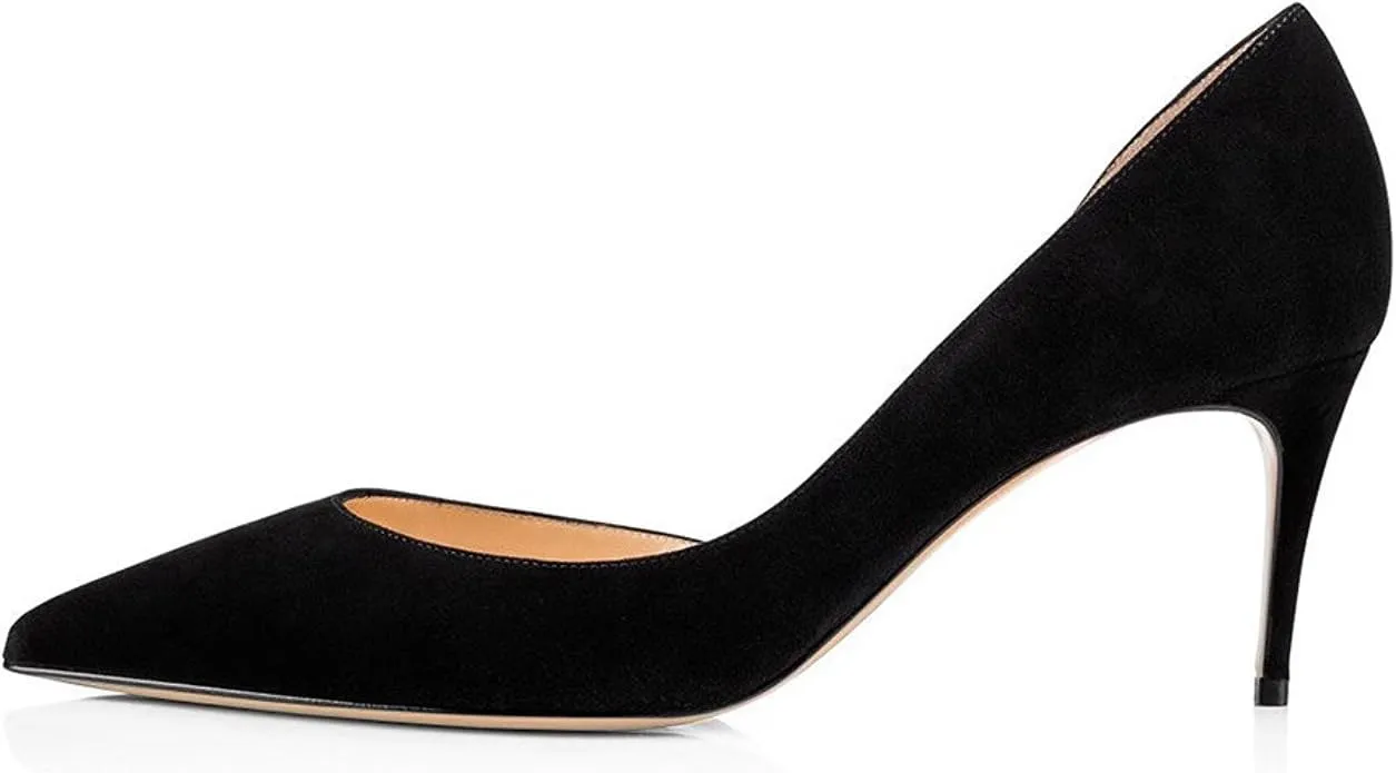 Women's D'Orsay Pumps Stiletto High Heel Shoes Slip On Sexy Pointed Toe Dress Pumps Shoes