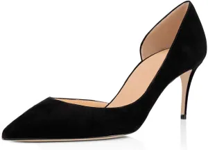 Women's D'Orsay Pumps Stiletto High Heel Shoes Slip On Sexy Pointed Toe Dress Pumps Shoes