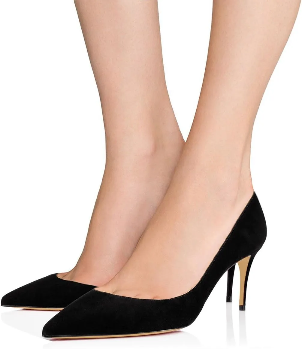Women's D'Orsay Pumps Stiletto High Heel Shoes Slip On Sexy Pointed Toe Dress Pumps Shoes