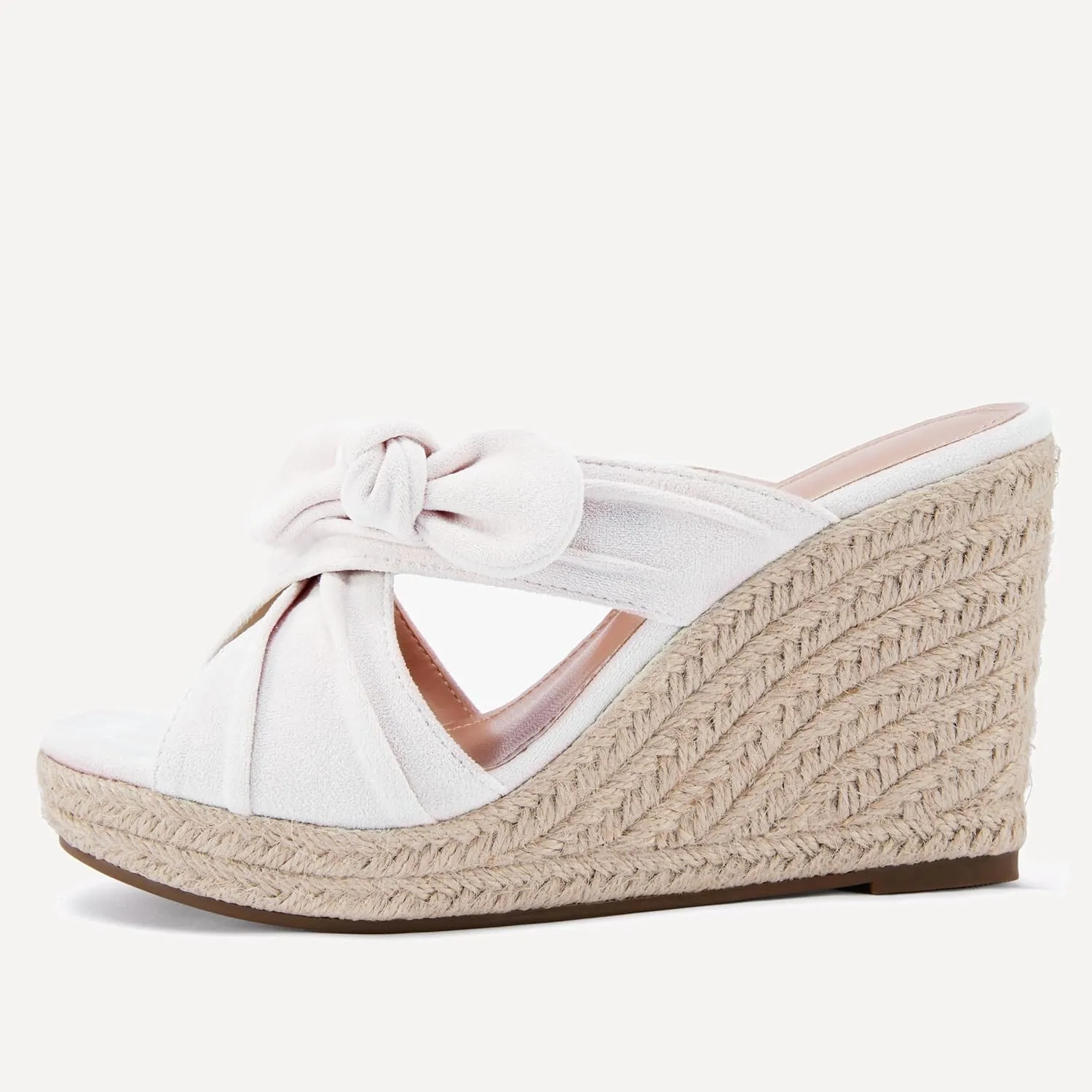 Womens Espadrilles Wedge Sandals Slides Platform Slip on Bow Knot Open Toe Summer Mules Shoes