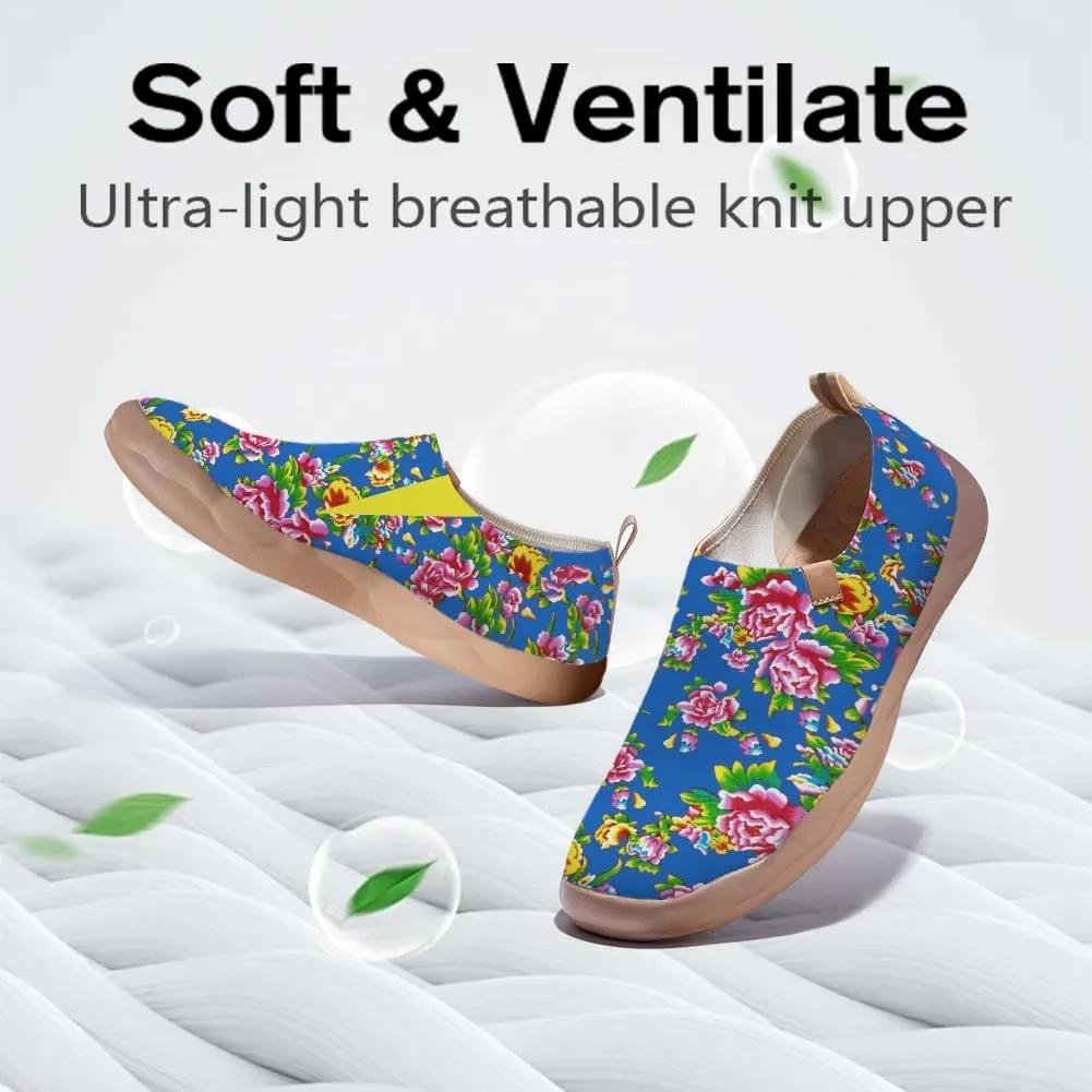 Women's Fashion Art Sneaker Painted Knit Slip-On Loafers Ladies Travel Shoes