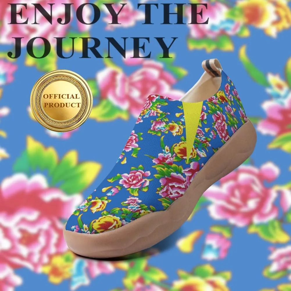 Women's Fashion Art Sneaker Painted Knit Slip-On Loafers Ladies Travel Shoes