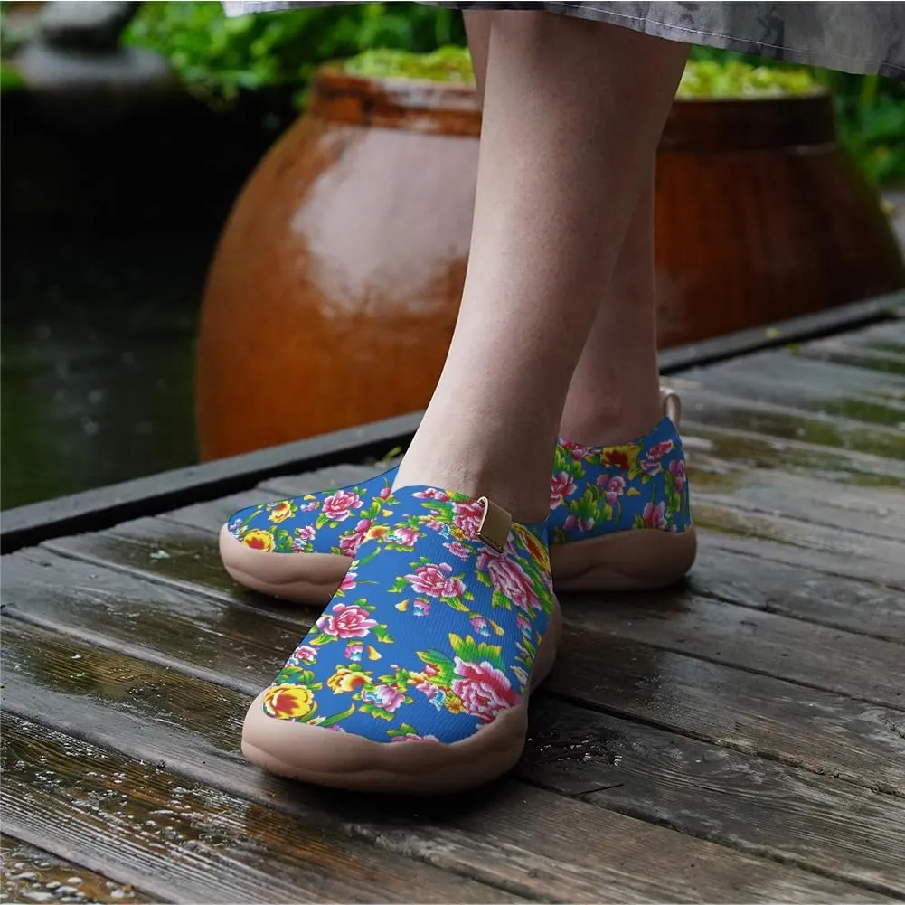 Women's Fashion Art Sneaker Painted Knit Slip-On Loafers Ladies Travel Shoes