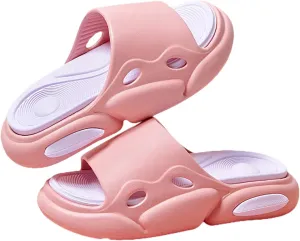 Women's Fashion Cowhide Leather Platform Sandals Comfy Soft Open Toe Slip On Wedge Casual Slides Summer Beach Lightweight Flatform Chunky Slippers
