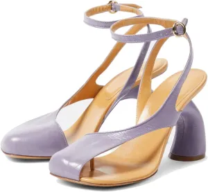 Women's Flip-flop High Heel Sandals Ankle Strap Block Heel Sandals Square Toe Cutout Leather Dress Shoes Adjustable Buckle Strappy Pumps for Party