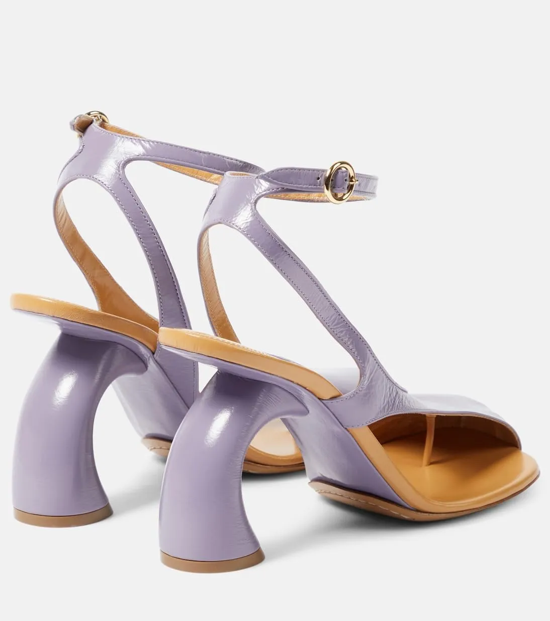 Women's Flip-flop High Heel Sandals Ankle Strap Block Heel Sandals Square Toe Cutout Leather Dress Shoes Adjustable Buckle Strappy Pumps for Party