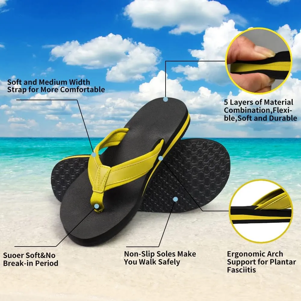 Women's Flip-Flop Lightweight Sandals Comfortable Shock Proof Slippers Casual Thong Flip Flop for Women for Indoor and Outdoor Beach