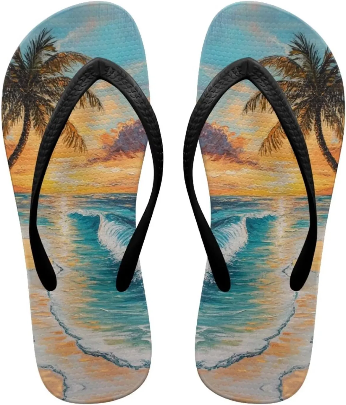 Women's Flip Flops Bathroom Beach Slippers for Lady Indoor & Outdoor Flip-Flops with EVA Sole