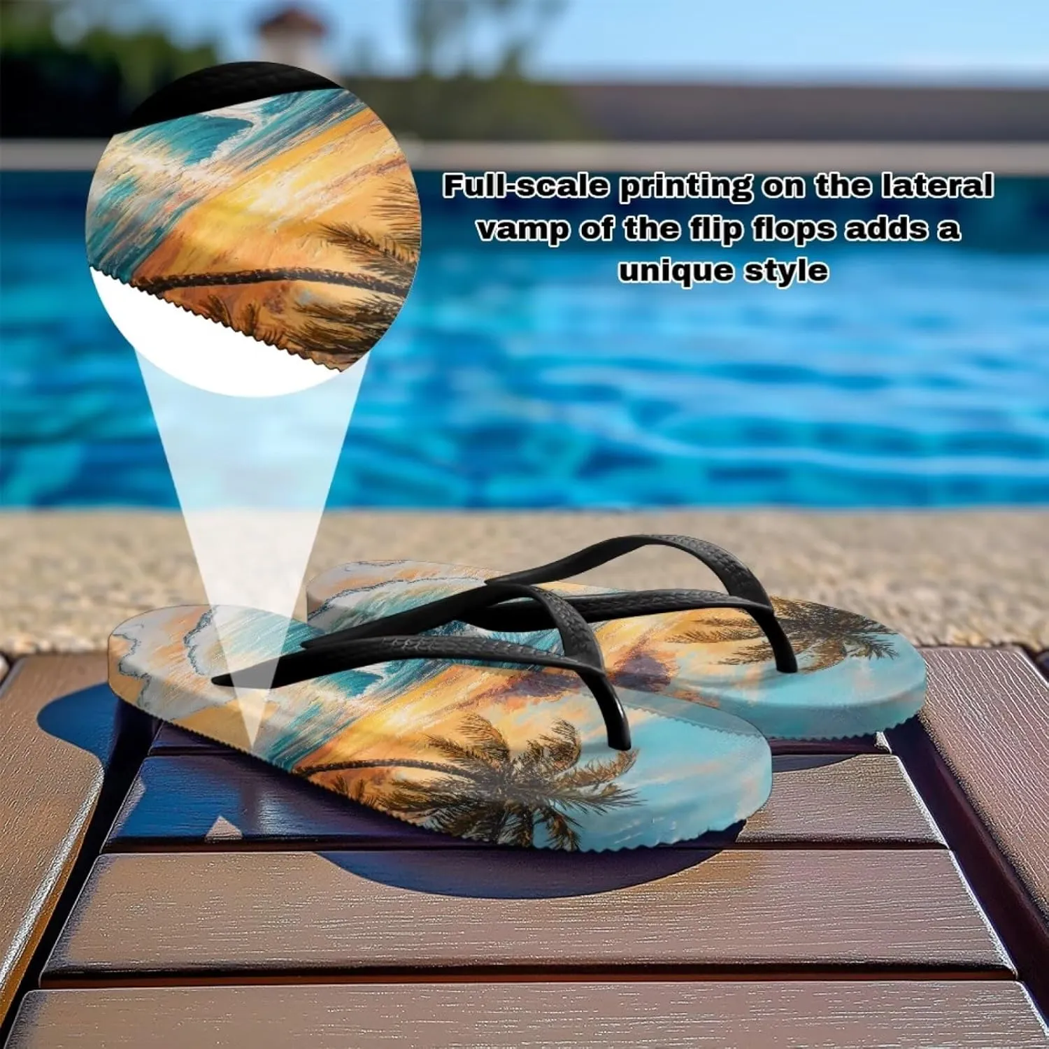 Women's Flip Flops Bathroom Beach Slippers for Lady Indoor & Outdoor Flip-Flops with EVA Sole